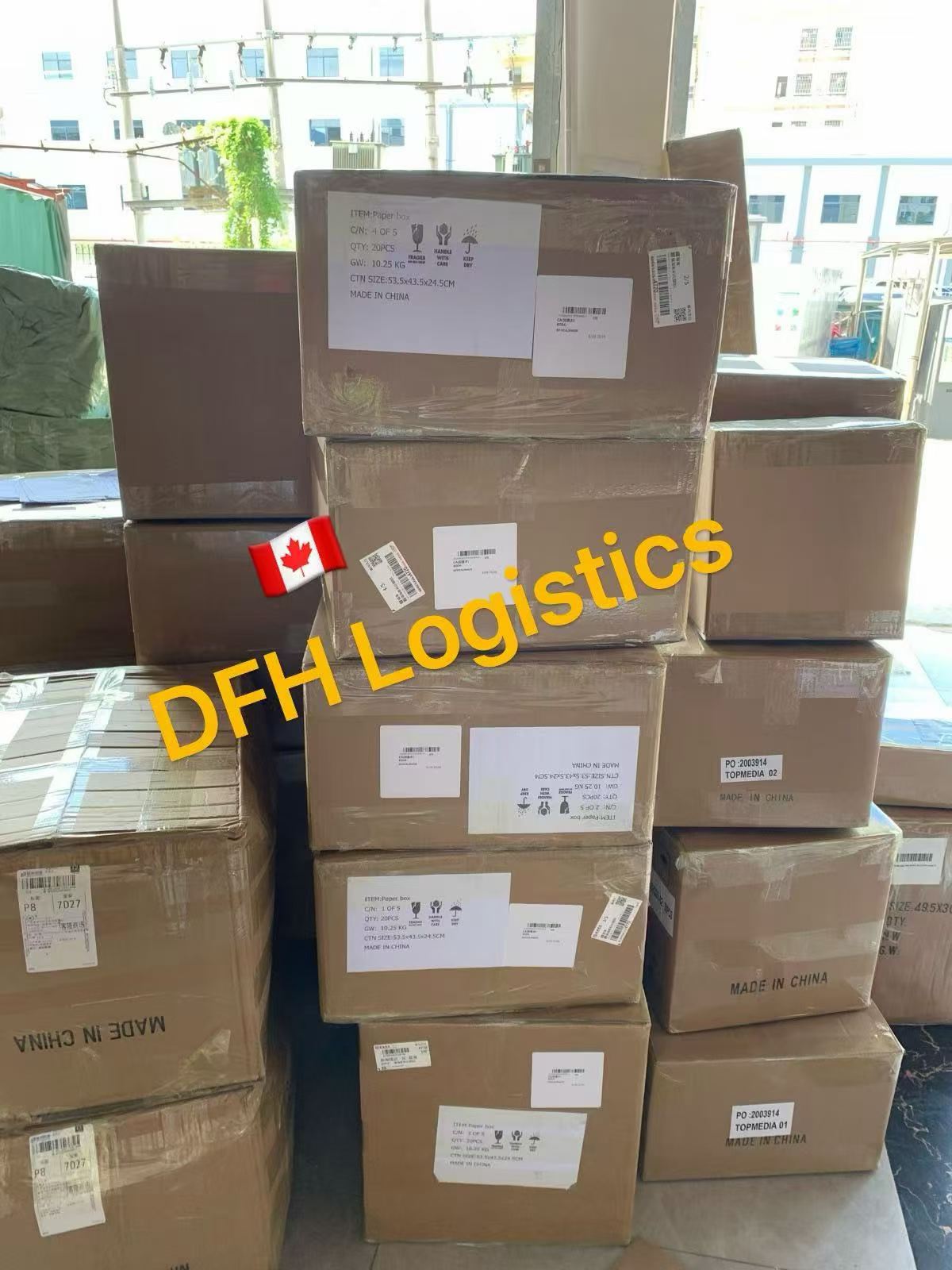 Packaging-box order consolidated and checked carton by carton
